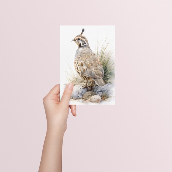 Watercolor Quail Wall Art Print, Unframed - Vibrant Nature-Inspired Home Decor - Picture 5 of 6